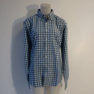 NWOT Mens Sunswell Blue Check Quick Dry UPF 30+ Button-Up Performance Shirt M